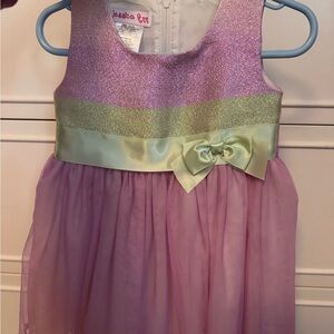 Jessica Ann Pink and Light Green Sparkle Tulle Party Dress